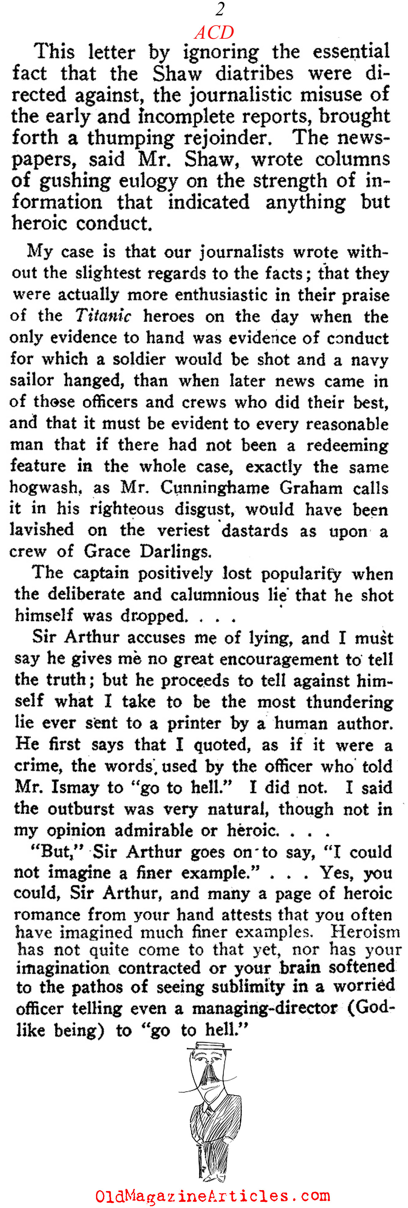 Sir Arthur Conan Doyle Debated G.B. Shaw  (The Bookman, 1912)